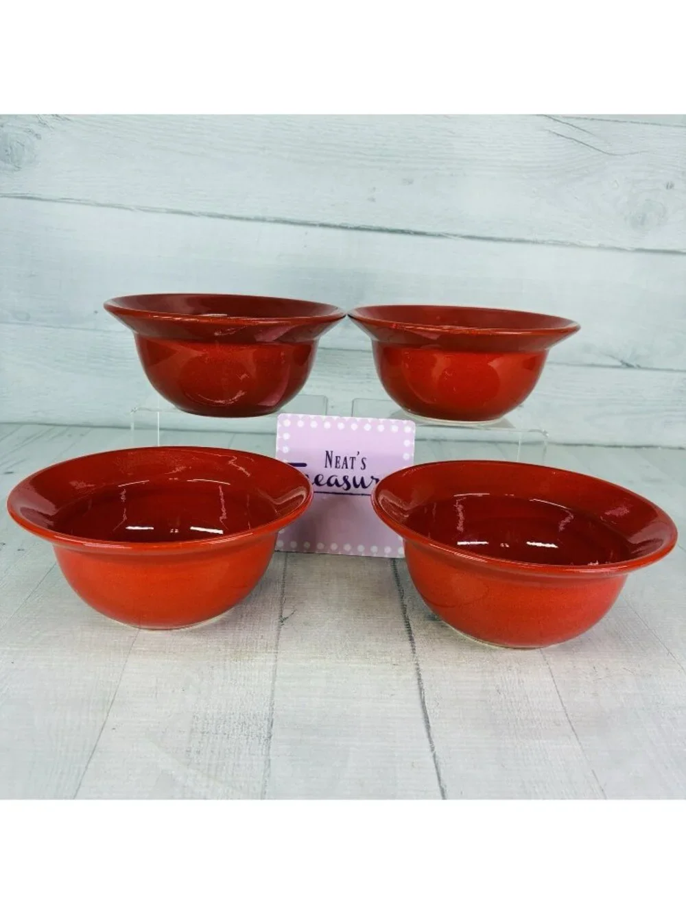 Pier 1 RED Solid Colored Rimmed Earthenware Spain 6.75